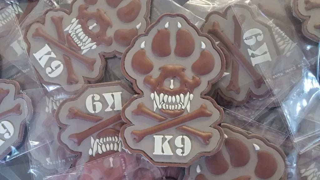 K-9 CROSSBONES DOG – POLICE – ARMY – NAVY – AIR FORCE – TACTICAL (DESERT TAN) - PVCPATCHWORLD.STORE