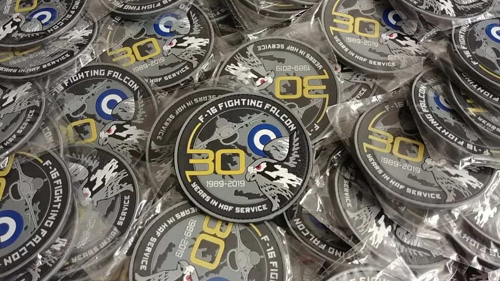 F-16 FIGHTING FALCON 30 YEARS ANNIVERSARY IN HELLENIC AIR FORCE SERVICE PATCH - PVCPATCHWORLD.STORE