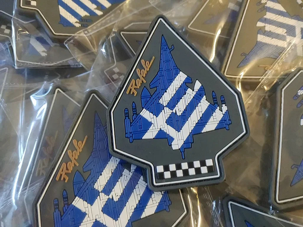 RAFALE PATCH - GREEK FLAG - 2D PVC PATCH - PVCPATCHWORLD.STORE