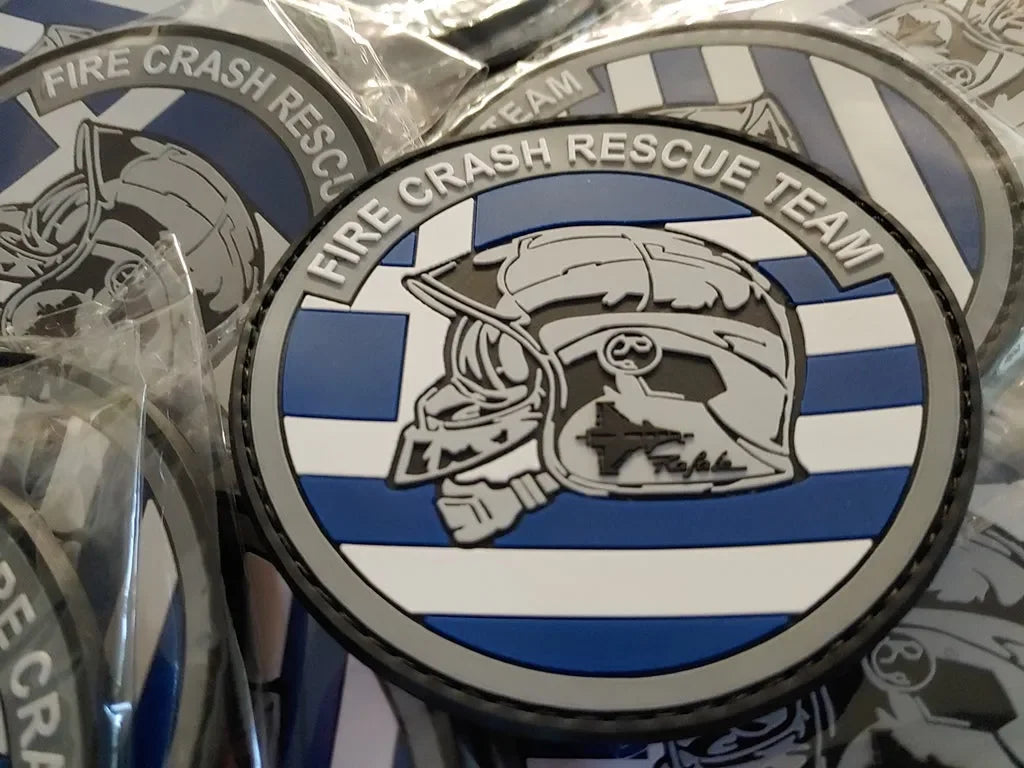 RAFALE - FIRE CRASH RESCUE TEAM GREECE (LIMITED EDITION) 2D PVC PATCH - PVCPATCHWORLD.STORE