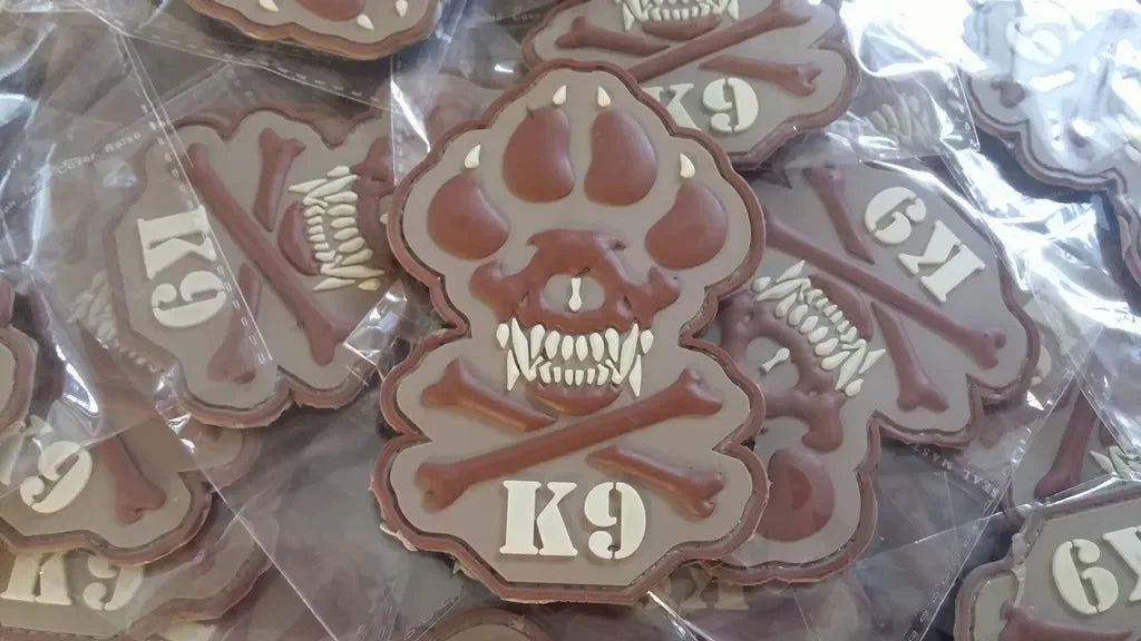 K-9 CROSSBONES DOG – POLICE – ARMY – NAVY – AIR FORCE – TACTICAL (DESERT TAN) - PVCPATCHWORLD.STORE