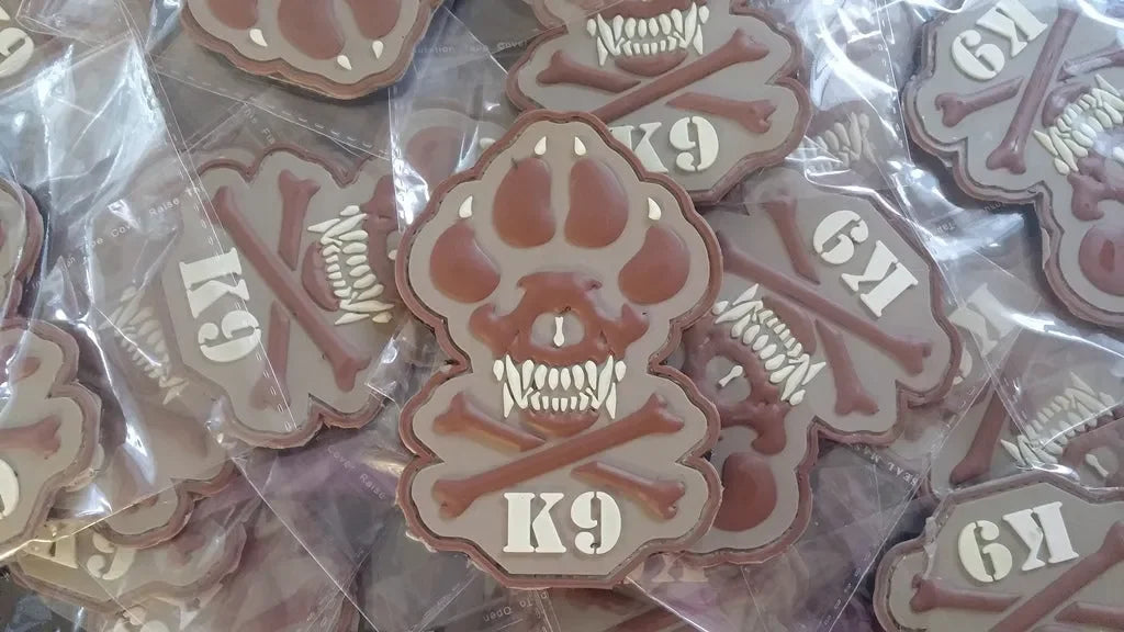 K-9 CROSSBONES DOG – POLICE – ARMY – NAVY – AIR FORCE – TACTICAL (DESERT TAN) - PVCPATCHWORLD.STORE
