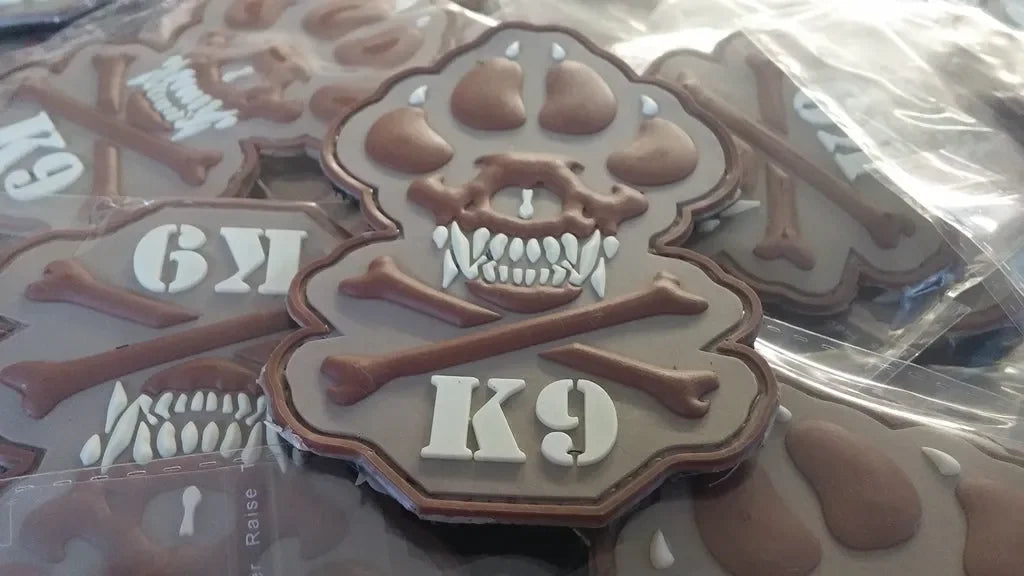 K-9 CROSSBONES DOG – POLICE – ARMY – NAVY – AIR FORCE – TACTICAL (DESERT TAN) - PVCPATCHWORLD.STORE