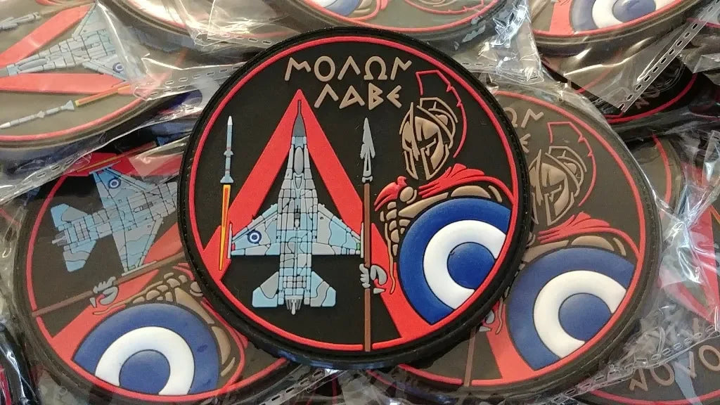 F- 16 - MOLON LABE ( ΜΟΛΩΝ ΛΑΒΕ) 3D PVC PATCH "The "spearhead" - PVCPATCHWORLD.STORE
