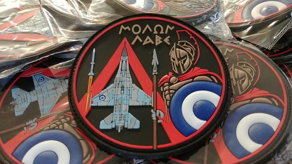 F- 16 - MOLON LABE ( ΜΟΛΩΝ ΛΑΒΕ) 3D PVC PATCH "The "spearhead" - PVCPATCHWORLD.STORE