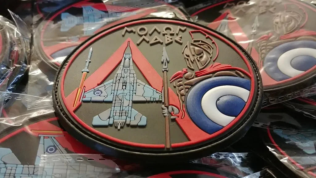 F- 16 - MOLON LABE ( ΜΟΛΩΝ ΛΑΒΕ) 3D PVC PATCH "The "spearhead" - PVCPATCHWORLD.STORE