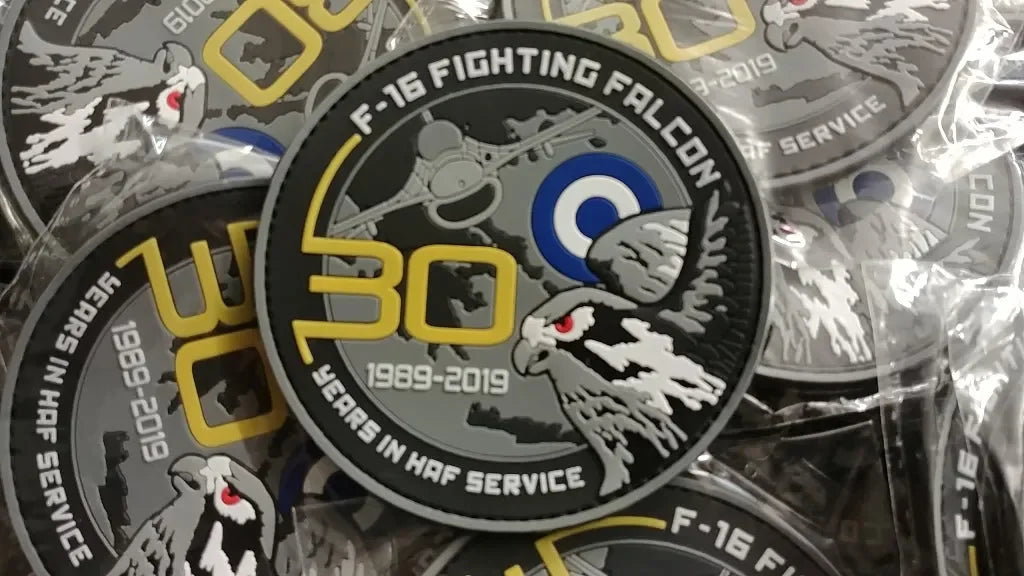 F-16 FIGHTING FALCON 30 YEARS ANNIVERSARY IN HELLENIC AIR FORCE SERVICE PATCH - PVCPATCHWORLD.STORE