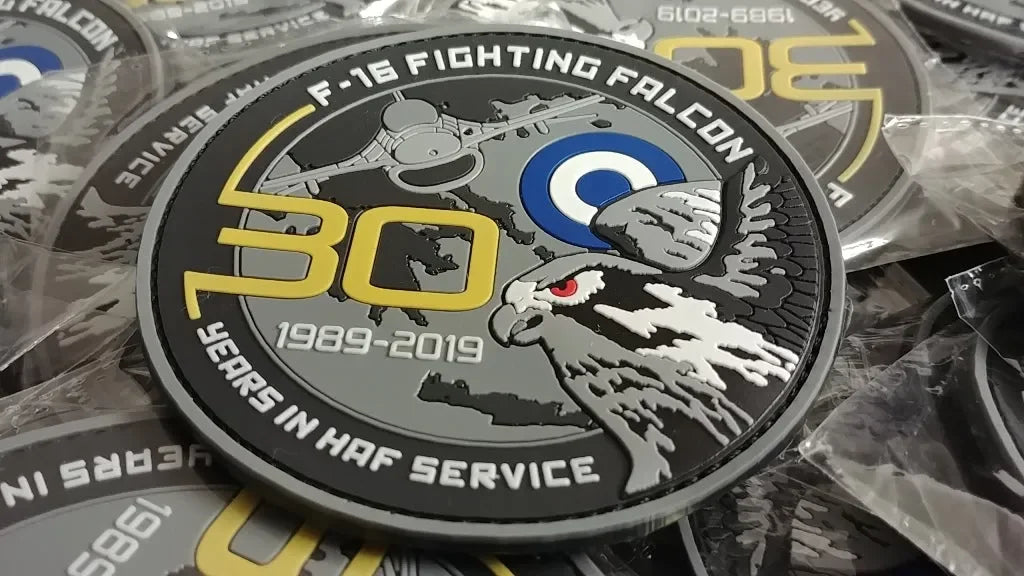 F-16 FIGHTING FALCON 30 YEARS ANNIVERSARY IN HELLENIC AIR FORCE SERVICE PATCH - PVCPATCHWORLD.STORE
