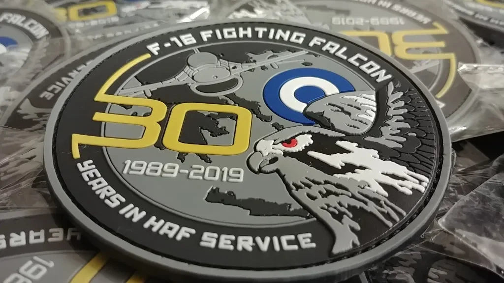 F-16 FIGHTING FALCON 30 YEARS ANNIVERSARY IN HELLENIC AIR FORCE SERVICE PATCH - PVCPATCHWORLD.STORE