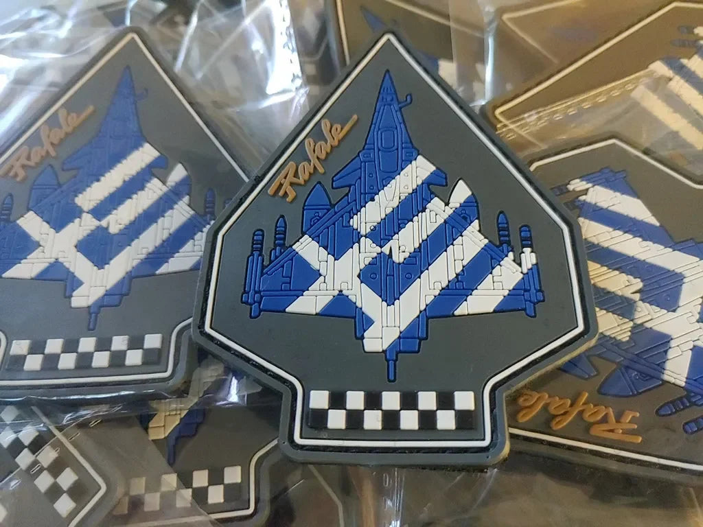 RAFALE PATCH - GREEK FLAG - 2D PVC PATCH - PVCPATCHWORLD.STORE
