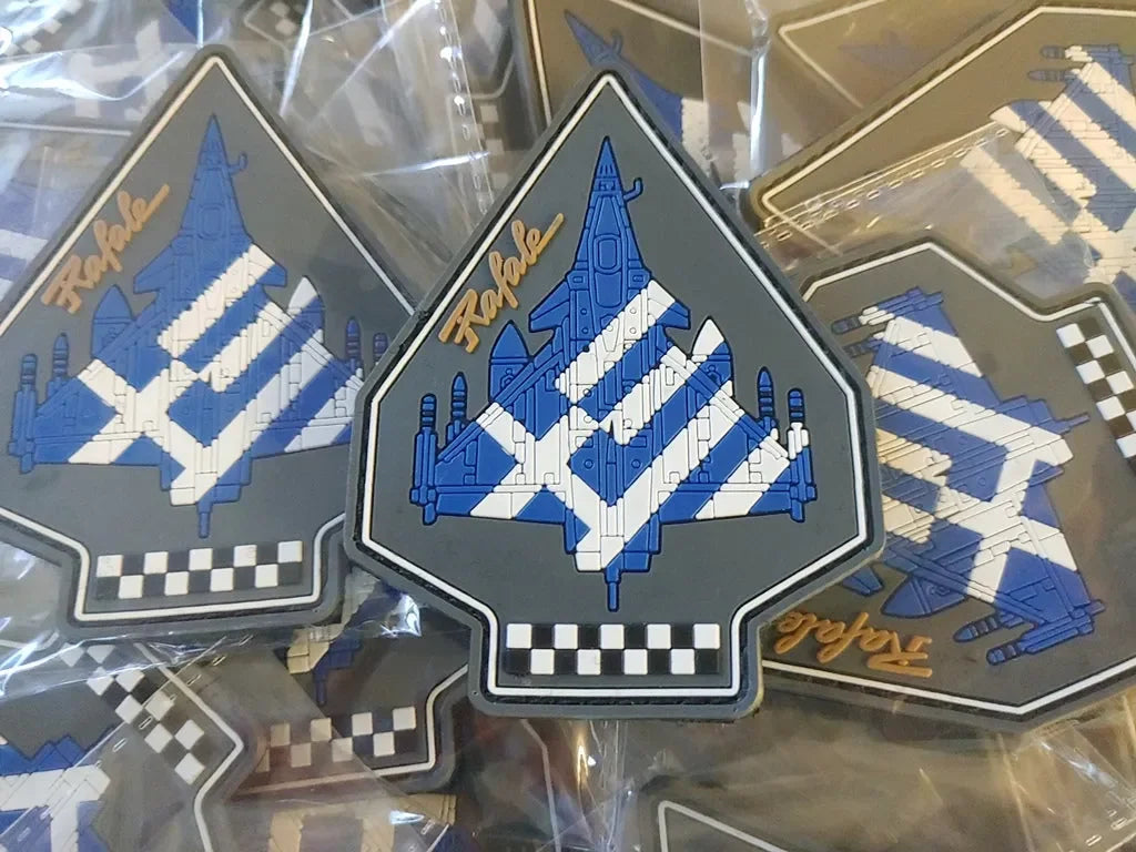 RAFALE PATCH - GREEK FLAG - 2D PVC PATCH - PVCPATCHWORLD.STORE