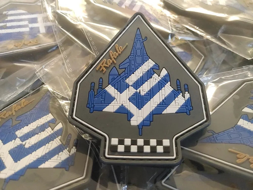 RAFALE PATCH - GREEK FLAG - 2D PVC PATCH - PVCPATCHWORLD.STORE