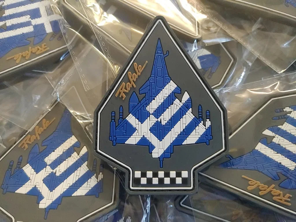 RAFALE PATCH - GREEK FLAG - 2D PVC PATCH - PVCPATCHWORLD.STORE