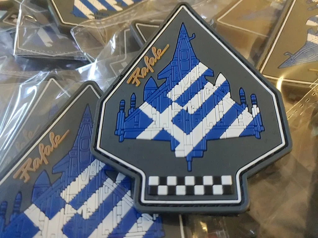 RAFALE PATCH - GREEK FLAG - 2D PVC PATCH - PVCPATCHWORLD.STORE