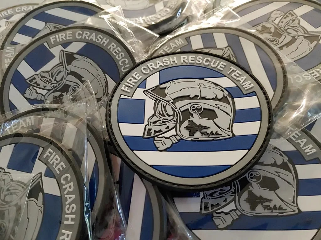 RAFALE - FIRE CRASH RESCUE TEAM GREECE (LIMITED EDITION) 2D PVC PATCH - PVCPATCHWORLD.STORE