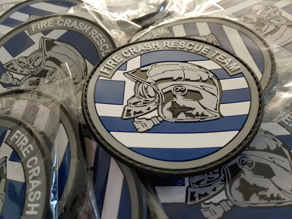 RAFALE - FIRE CRASH RESCUE TEAM GREECE (LIMITED EDITION) 2D PVC PATCH - PVCPATCHWORLD.STORE