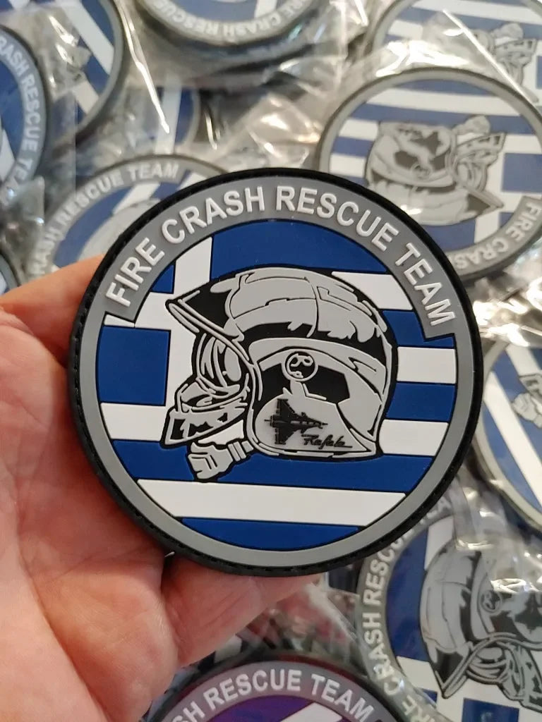 RAFALE - FIRE CRASH RESCUE TEAM GREECE (LIMITED EDITION) 2D PVC PATCH - PVCPATCHWORLD.STORE