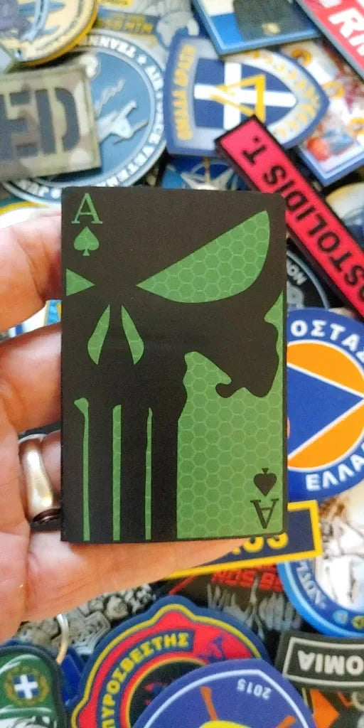 ACE OF SPADES - REFLECTIVE SOFT FLAG PATCH - PVCPATCHWORLD.STORE