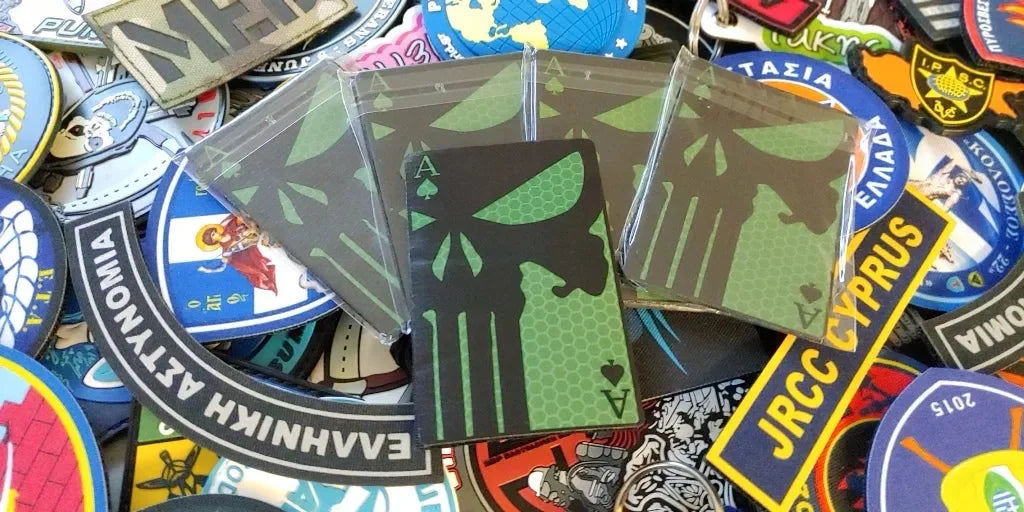 ACE OF SPADES - REFLECTIVE SOFT FLAG PATCH - PVCPATCHWORLD.STORE