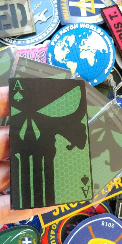 ACE OF SPADES - REFLECTIVE SOFT FLAG PATCH - PVCPATCHWORLD.STORE
