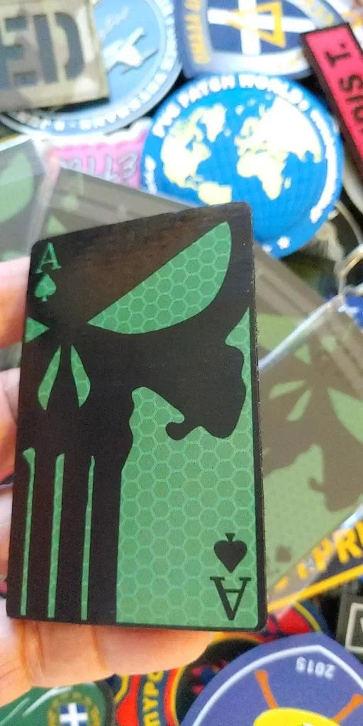 ACE OF SPADES - REFLECTIVE SOFT FLAG PATCH - PVCPATCHWORLD.STORE