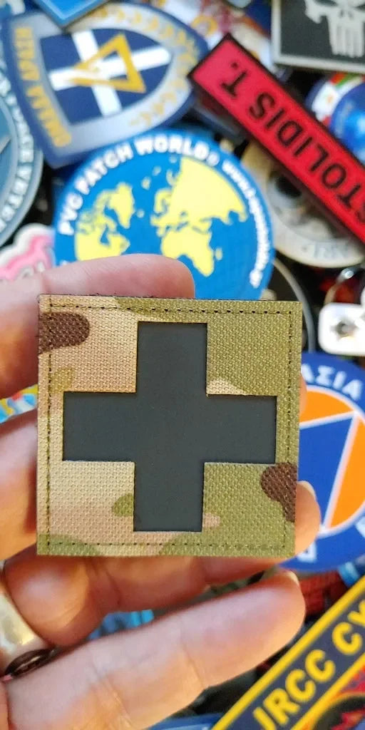 REFLECTIVE – IR - CROSS MEDIC LASER CUT PATCH – MULTICAM COLOR - PVCPATCHWORLD.STORE
