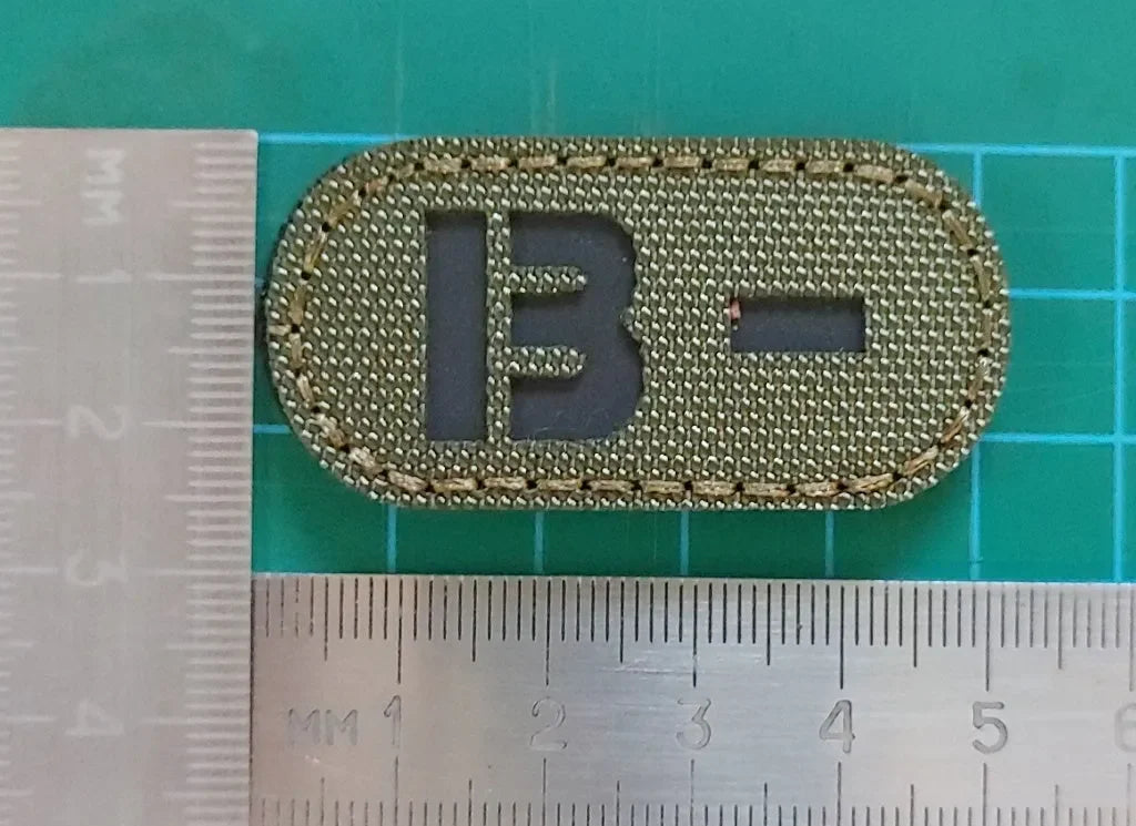 IR (INFRARED) - B- NEGATIVE BLOOD GROUP PATCH - PVCPATCHWORLD.STORE