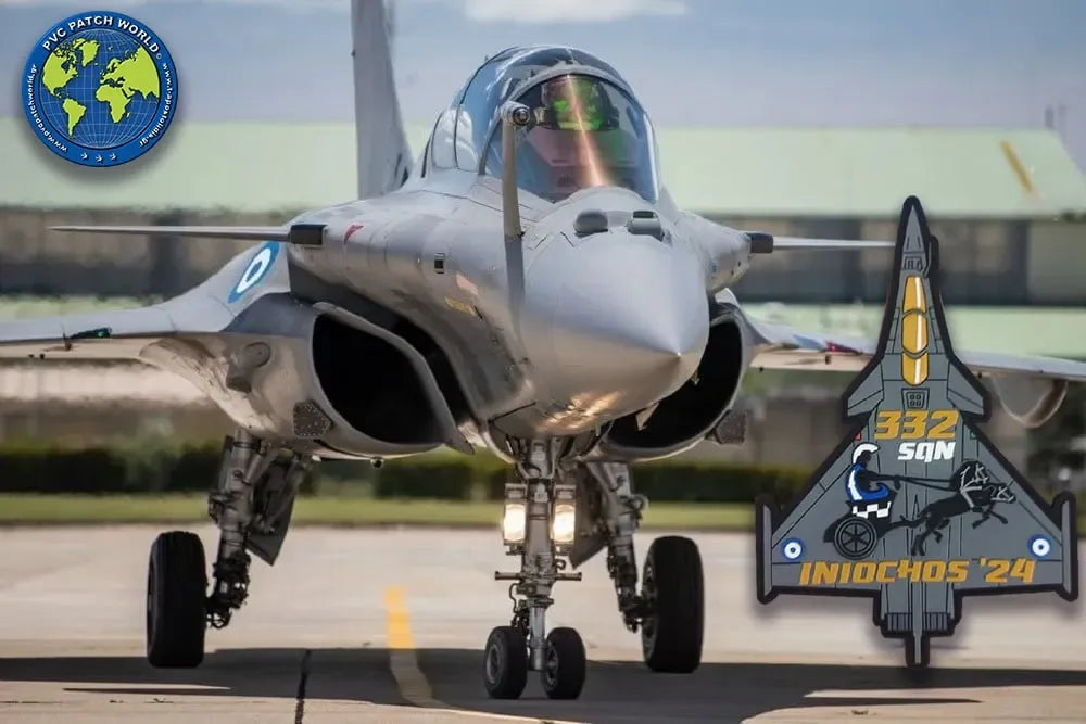 RAFALE - INIOCHOS 2024 – OFFICIAL 332 SQN EXERCISE PATCH - HELLENIC AIR FORCE - PVCPATCHWORLD.STORE